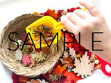 Fall Leaf Raking and Shoveling Sensory Bin (PLR Limited)