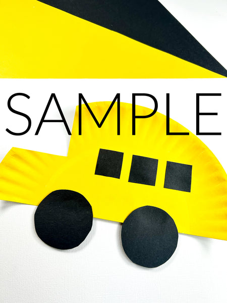 School Bus Paper Plate Craft (PLR Limited - 20 Sets)
