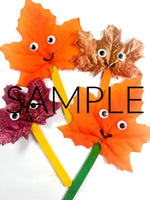 Fall Leaf Popsicle Stick Puppets (PLR Limited)