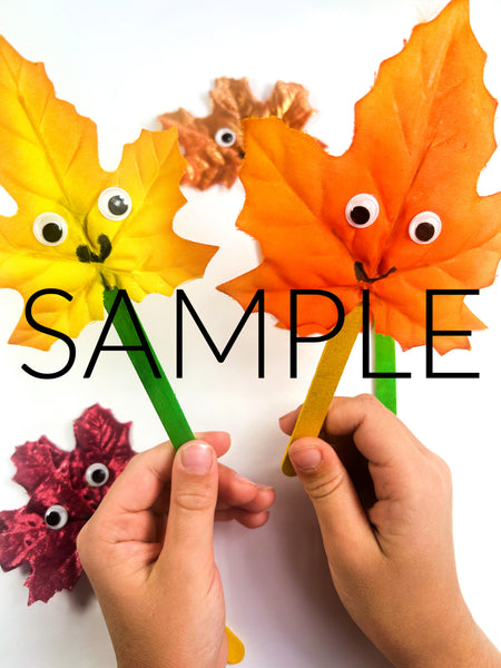 Fall Leaf Popsicle Stick Puppets (PLR Limited - 20 Sets)
